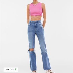 New! Ripped flare jeans